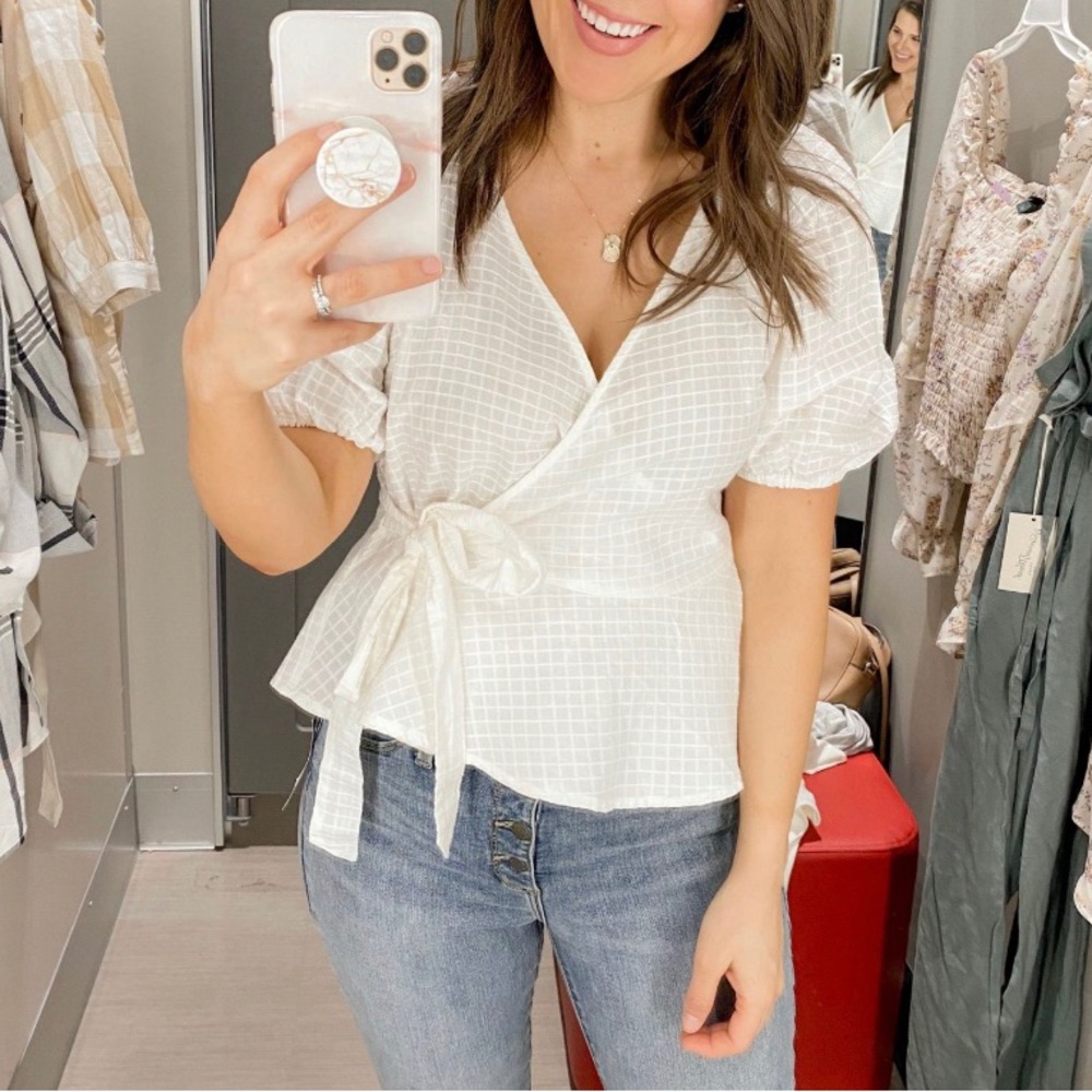 Universal Thread White Wrap Blouse